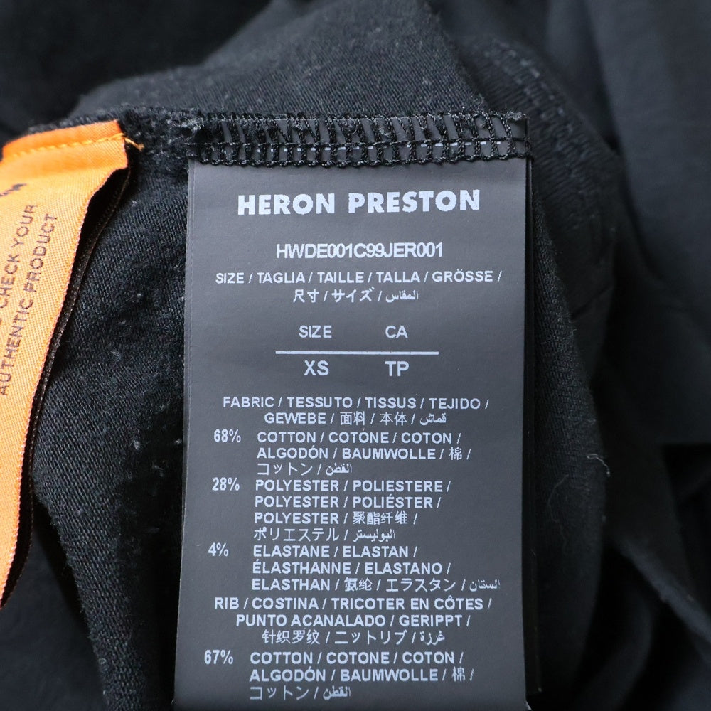 HERON PRESTON(ヘロンプレストン) MINI DRESS ロゴパッチ コットンポリ ミニドレス ブラック レディース HWDE001C99JER001