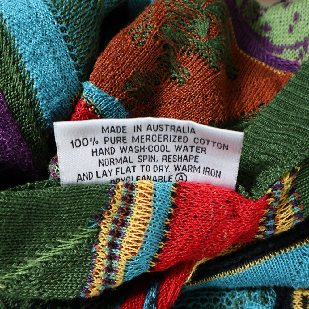 NO BRAND(ノーブランド) CARLO ALBERTO カルロアルベルト オーストラリア製 コットン3Dニット カーディガン マルチカラー