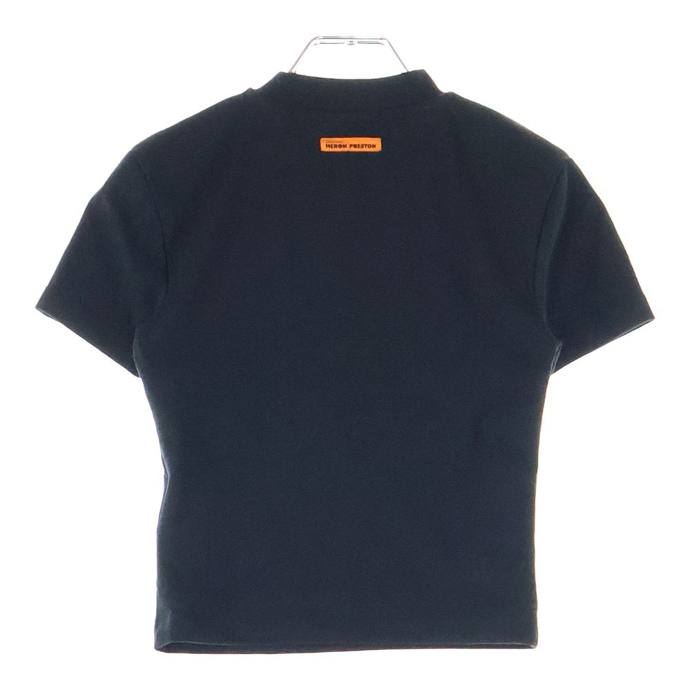 HERON PRESTON(ヘロンプレストン) LOGO PRINTED CROPPED T-SHIRT ロゴプリント クロップド 半袖Tシャツ カットソー ブラック レディース HWAA022C99JER001
