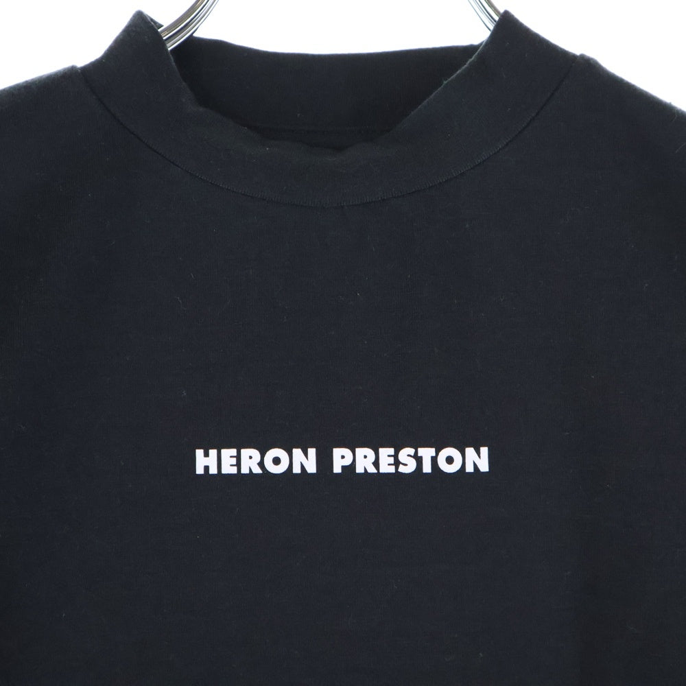 HERON PRESTON(ヘロンプレストン) LOGO PRINTED CROPPED T-SHIRT ロゴプリント クロップド 半袖Tシャツ カットソー ブラック レディース HWAA022C99JER001