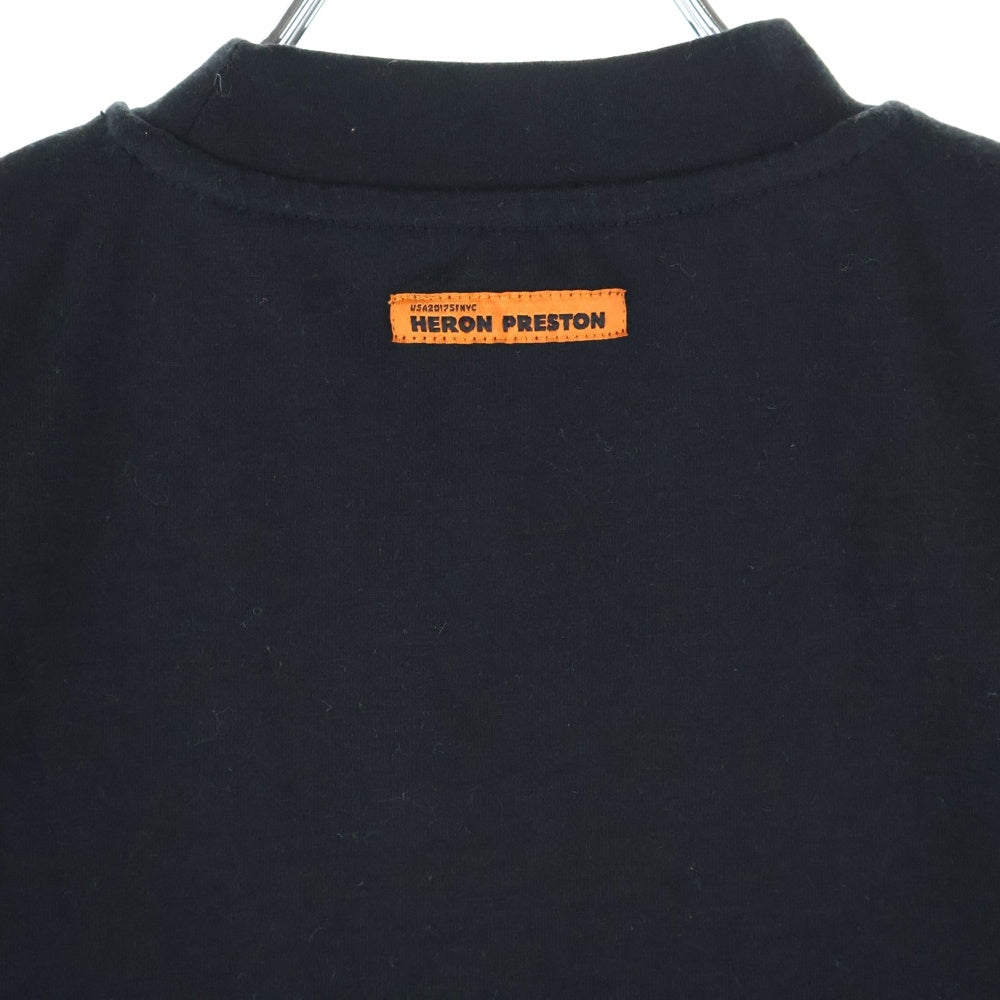 HERON PRESTON(ヘロンプレストン) LOGO PRINTED CROPPED T-SHIRT ロゴプリント クロップド 半袖Tシャツ カットソー ブラック レディース HWAA022C99JER001