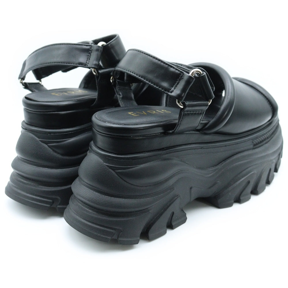 EVRIS(エヴリス) EVRIS エヴリス プラットフォーム サンダル ブラック レディース