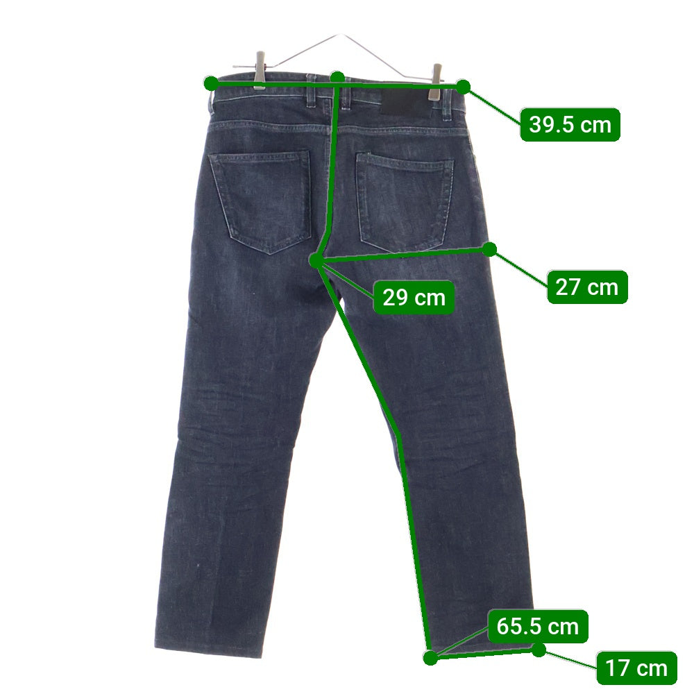 C+(シープラス) イタリア製 コットンストレッチ ボタンフライ デニムパンツ ブラック