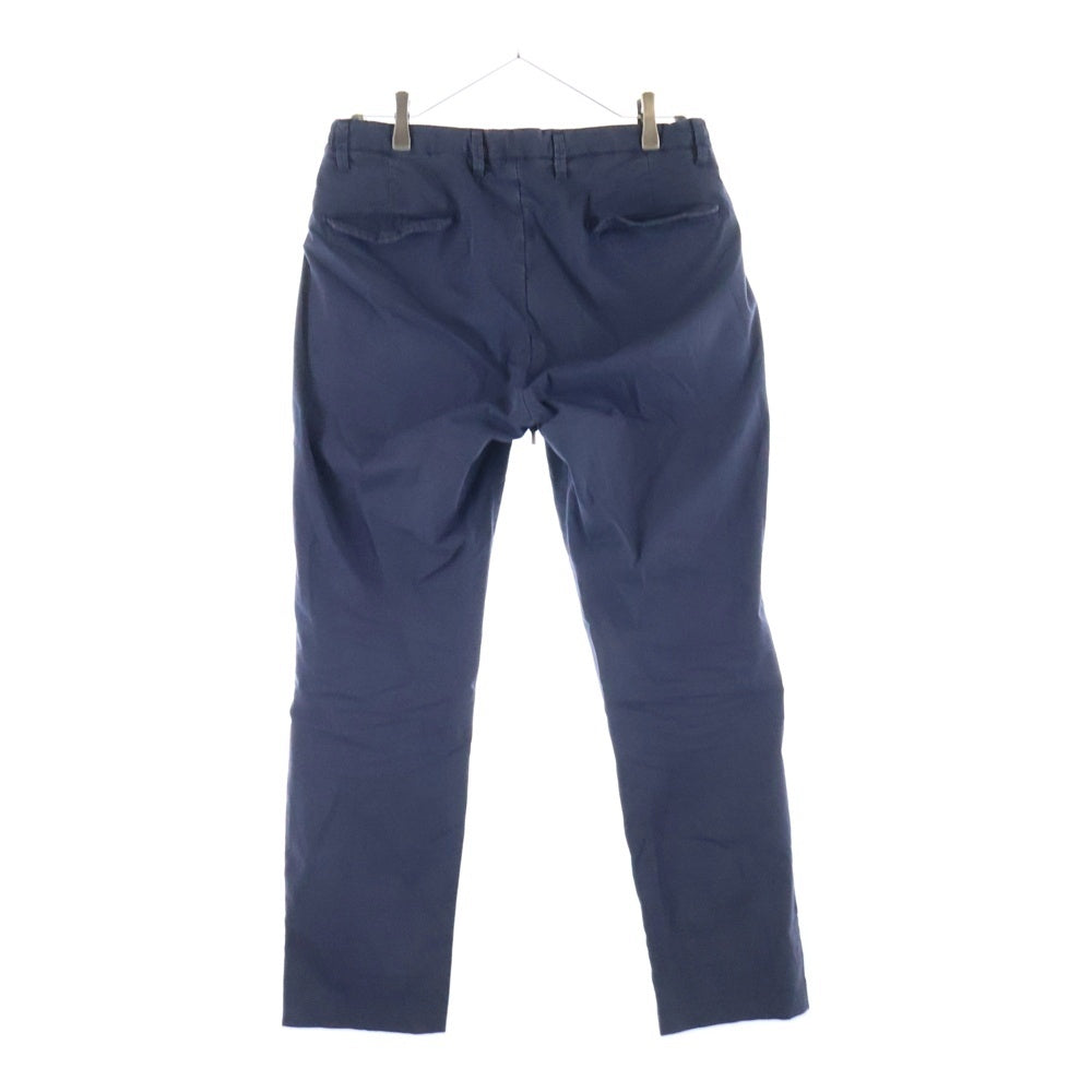 BRIGLIA(ブリリア) イタリア製 コットンストレッチ ノータック ストレートパンツ ネイビー