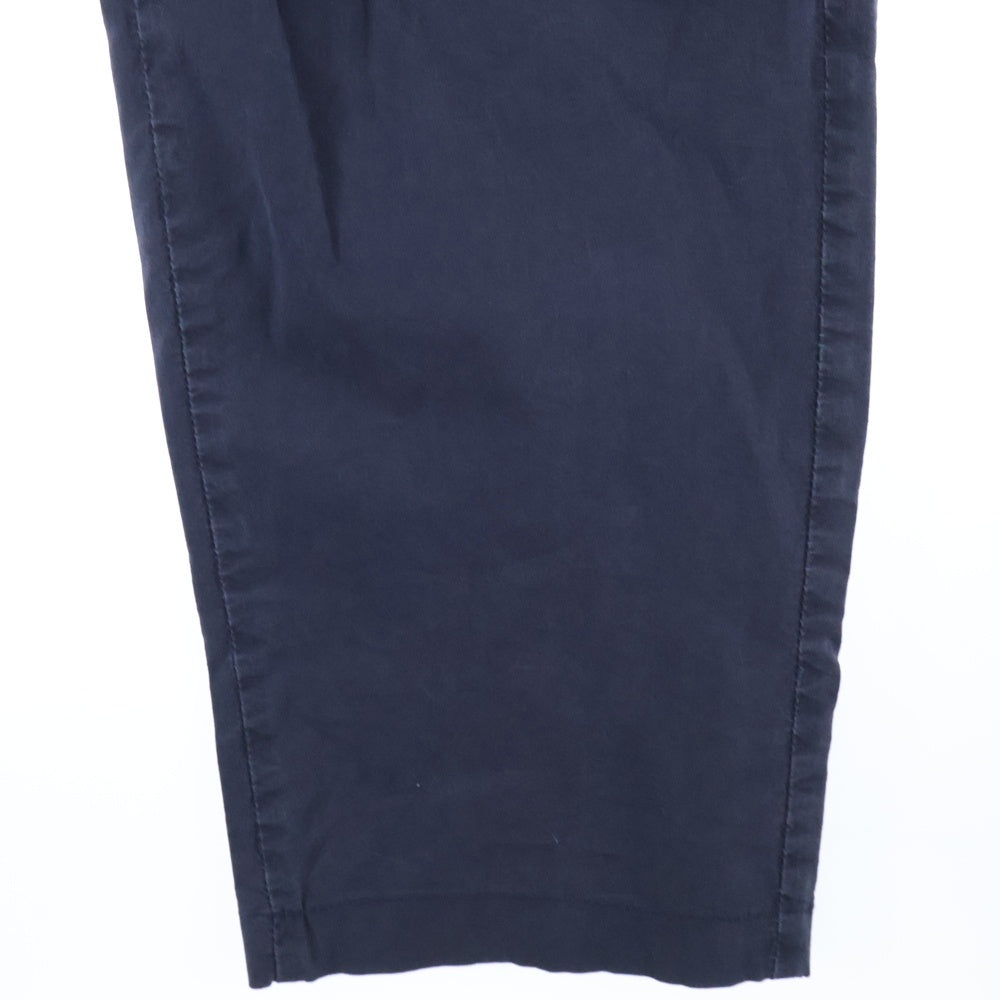 BRIGLIA(ブリリア) イタリア製 コットンストレッチ ノータック ストレートパンツ ネイビー