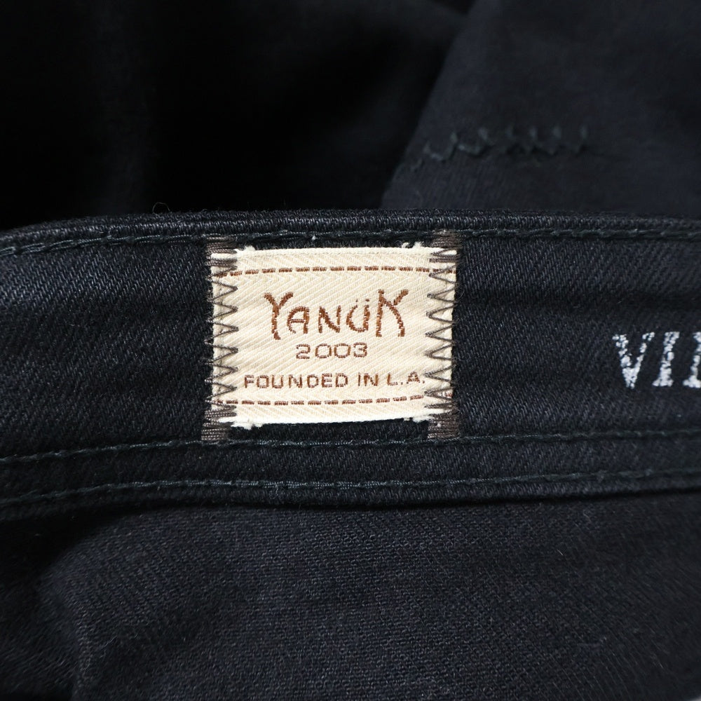 YANUK(ヤヌーク) VINCENT II スリムテーパード コットンストレッチ ジップフライ デニムパンツ ブラック 57203012