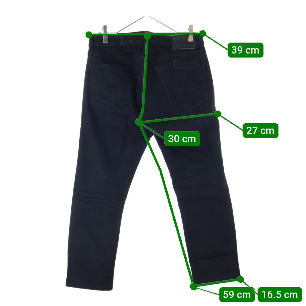 YANUK(ヤヌーク) VINCENT II スリムテーパード コットンストレッチ ジップフライ デニムパンツ ブラック 57203012