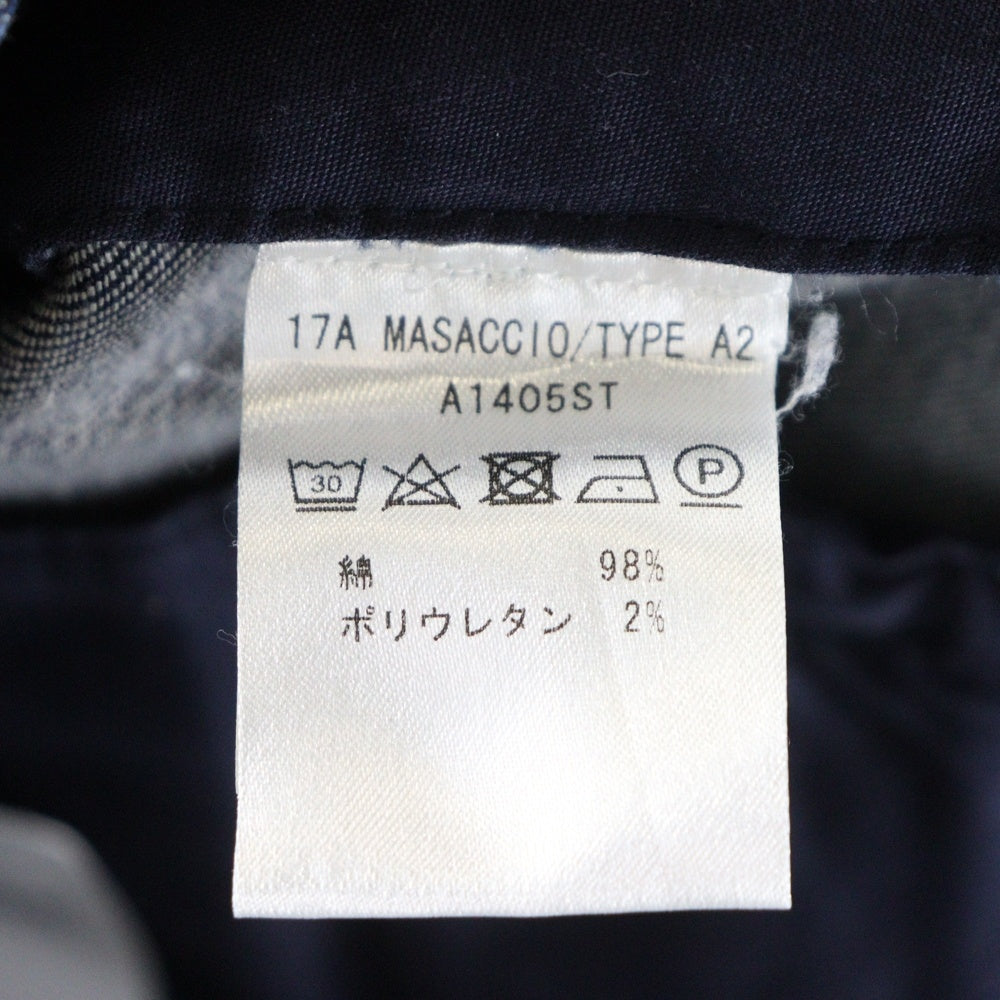 giabsarchivio(ジャブスアルキヴィオ) 17AW MASACCIO イタリア製 コットンストレッチ ジップフライ デニムパンツ インディゴ A1405ST