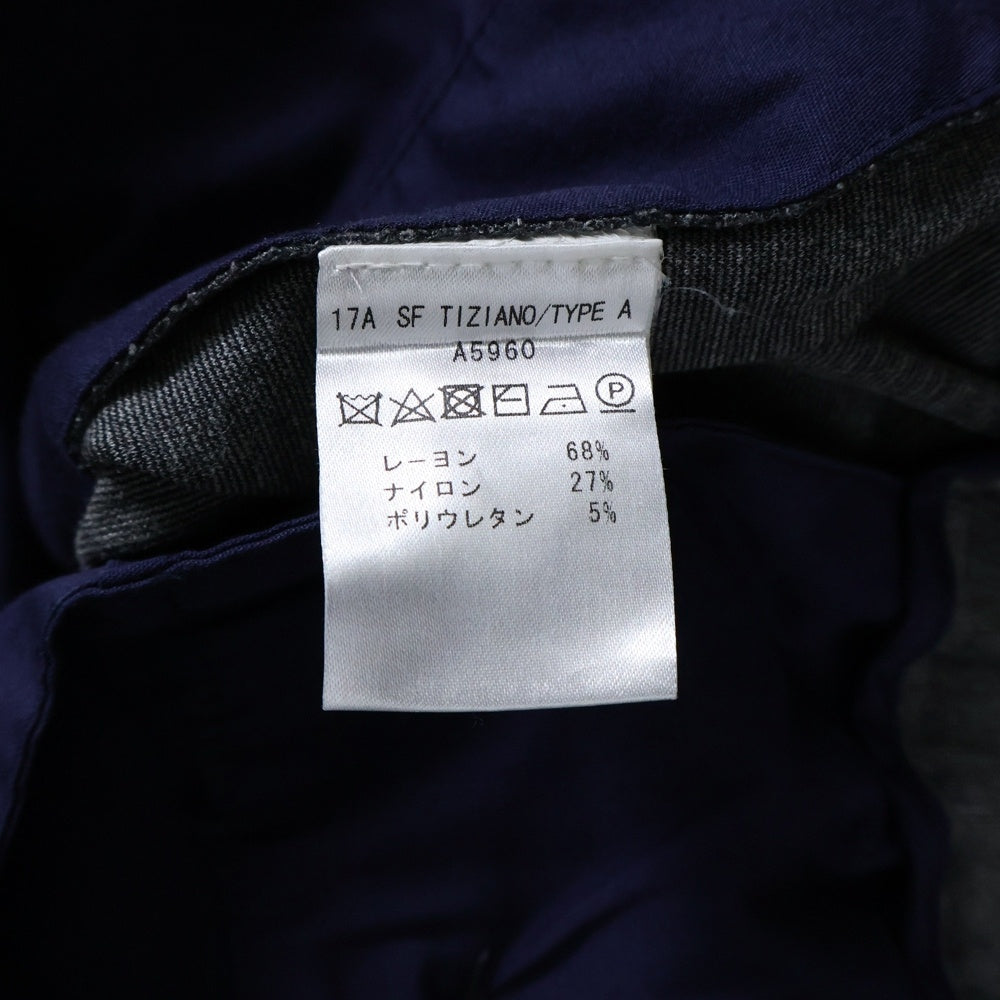 NO BRAND(ノーブランド) giabsarchivio ジャブスアルキヴィオ SPACE-FIT 17A TIZIANO スペースフィット レーヨンナイロン ワンタック イージーパンツ グレー A5960