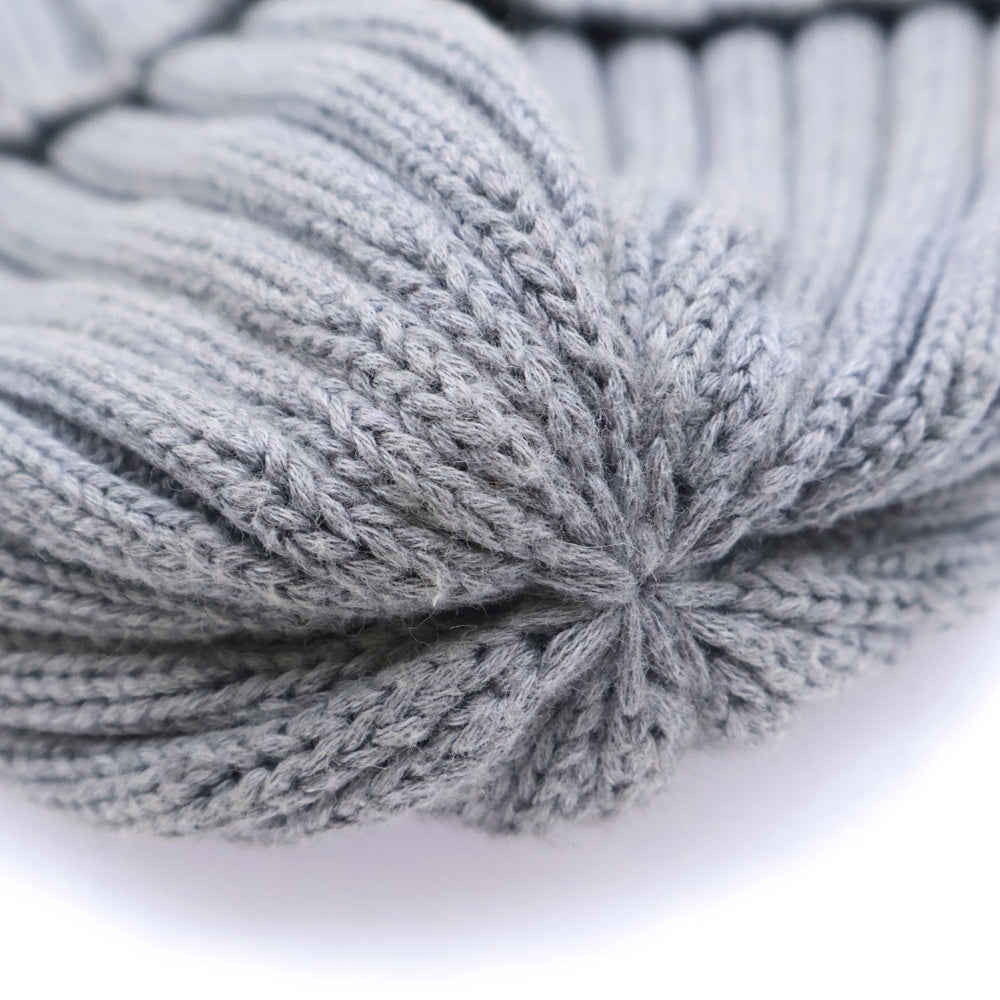 MAISON Birth(メゾンバース) 日本製 リネン混 コットン リブニット帽 グレー