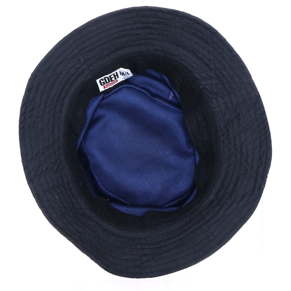 SUPREME(シュプリーム) 25SS ×GOODENOUGH Patchwork Madras Crusher HAT パッチワーク マドラス クラッシュデザイン ロゴデザイン バケットハット 帽子 ブラック