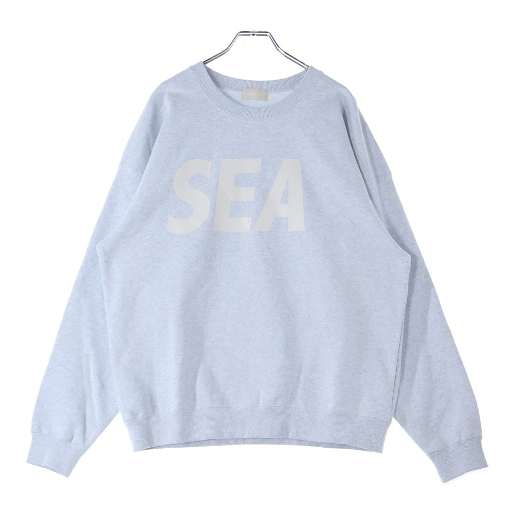 WIND AND SEA(ウィンダンシー) 22AW SEA CREW NECK BLACK シー 両面ロゴデザイン クルーネック スウェット トレーナー グレー WDS-O-OSS-26-Q1-CS-01