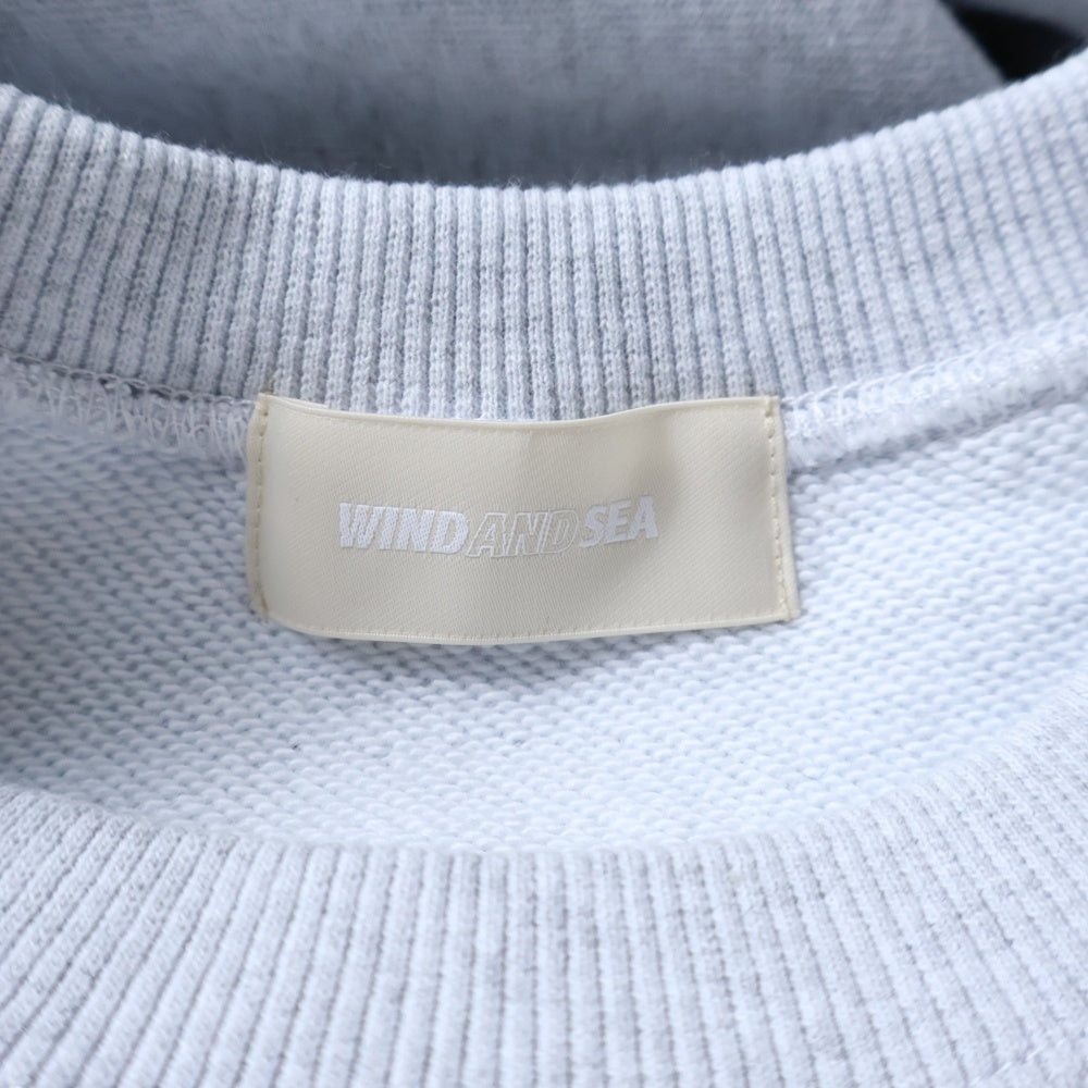 WIND AND SEA(ウィンダンシー) 22AW SEA CREW NECK BLACK シー 両面ロゴデザイン クルーネック スウェット トレーナー グレー WDS-O-OSS-26-Q1-CS-01