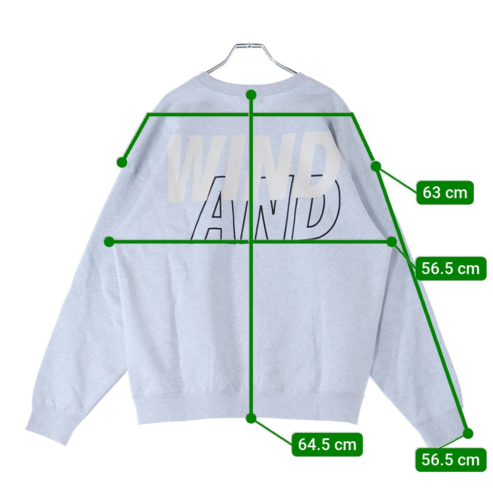 WIND AND SEA(ウィンダンシー) 22AW SEA CREW NECK BLACK シー 両面ロゴデザイン クルーネック スウェット トレーナー グレー WDS-O-OSS-26-Q1-CS-01