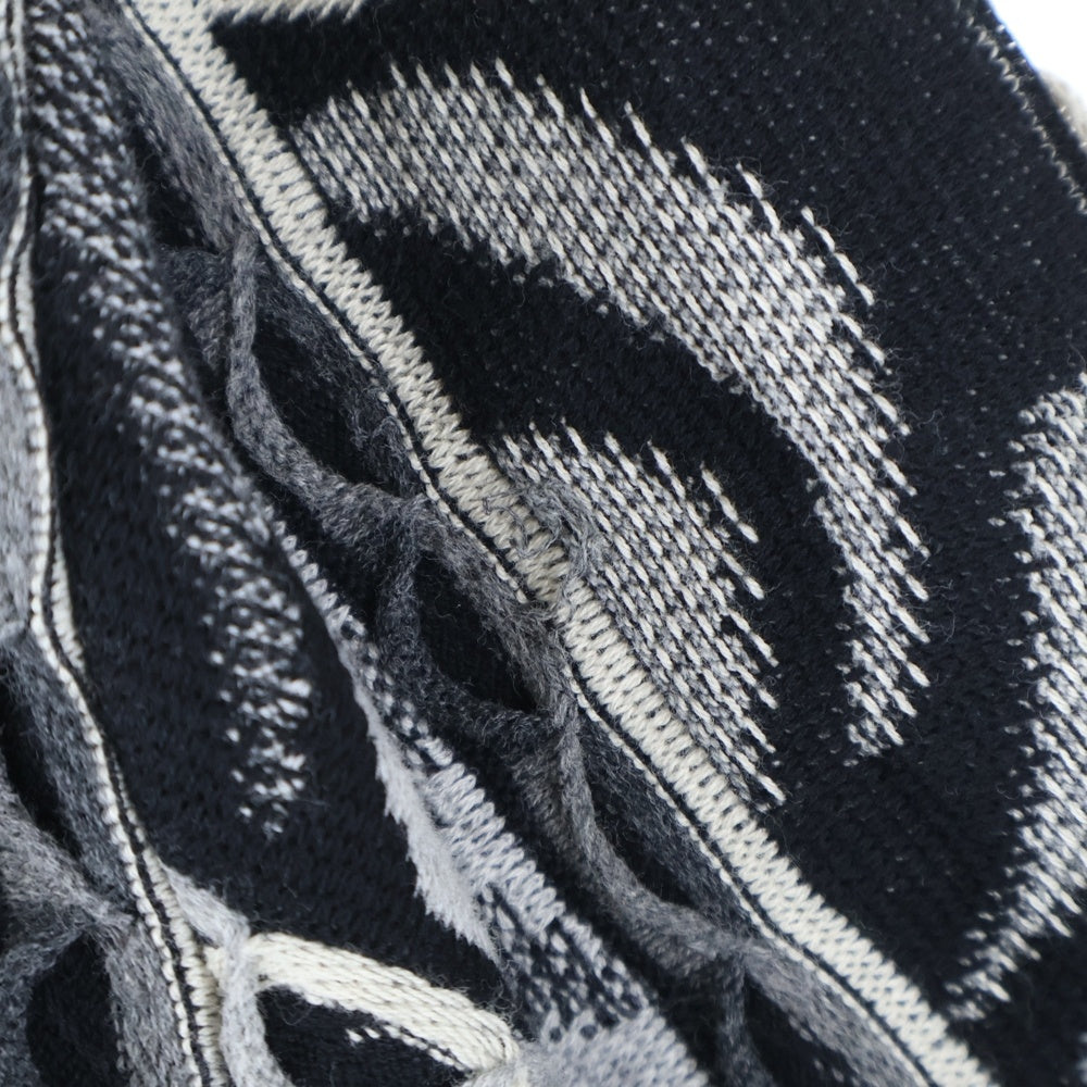 SUPREME(シュプリーム) 22SS Abstract Textured Zip Up Polo アブストラクトテクスチャー ジップアップポロ ニット半袖ポロシャツ グレー/ブラック