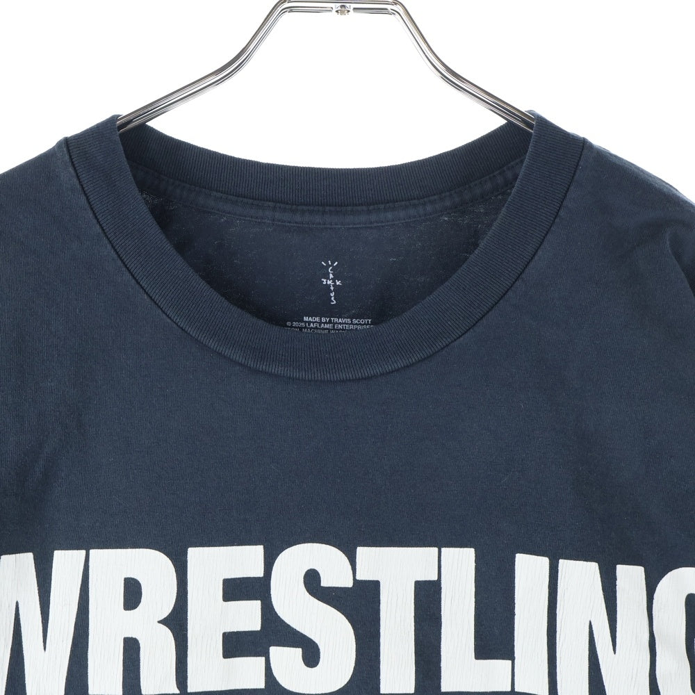 Cactus Jack(カクタスジャック) ×WWE WRESTLING IS REAL TEE レスリングイズリアル 両面プリントTシャツ 半袖クルーネックカットソー ブラック