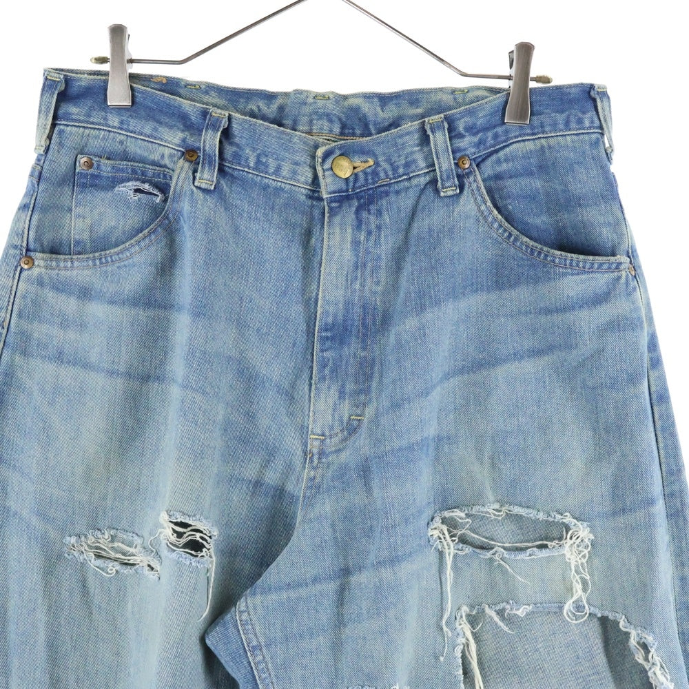 LEE(リー) 24SS BEAMS別注 CRUSH BAGGY DENIM PANTS クラッシュ加工 バギーデニムパンツ インディゴ LB0545