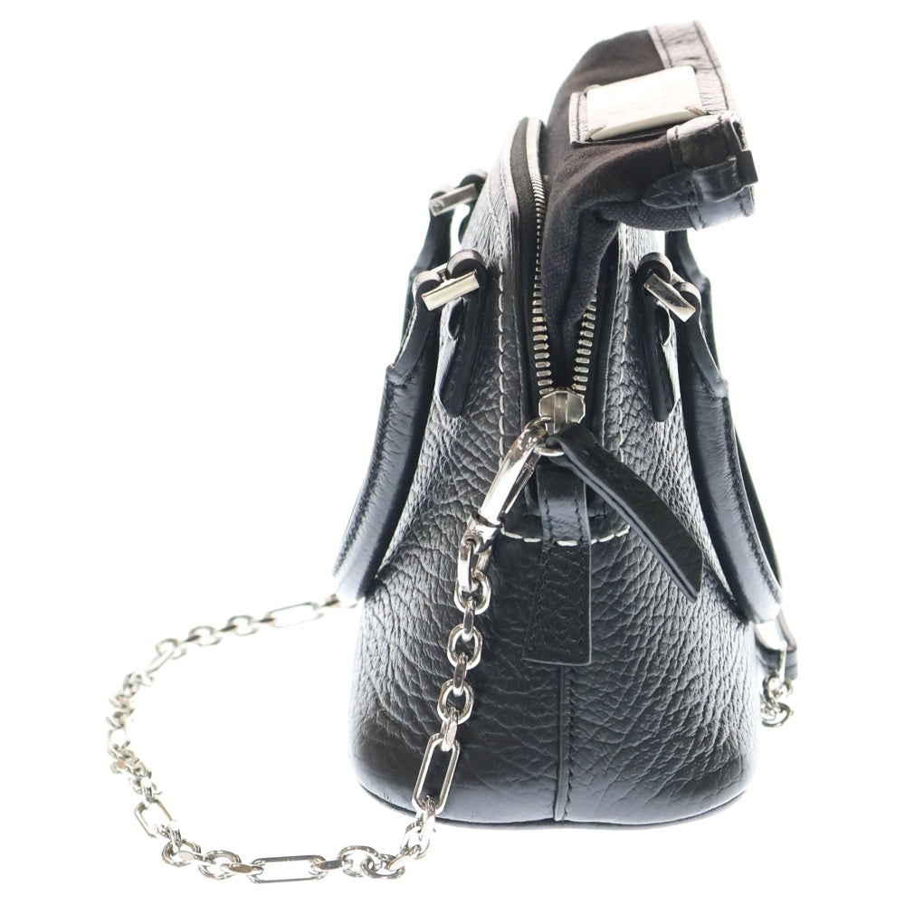 Maison Margiela 11(メゾンマルジェラ11) 5AC 2WAYバッグ ハンドバッグ チェーンショルダーバッグ ブラック レザー シルバー金具 S56WG0081