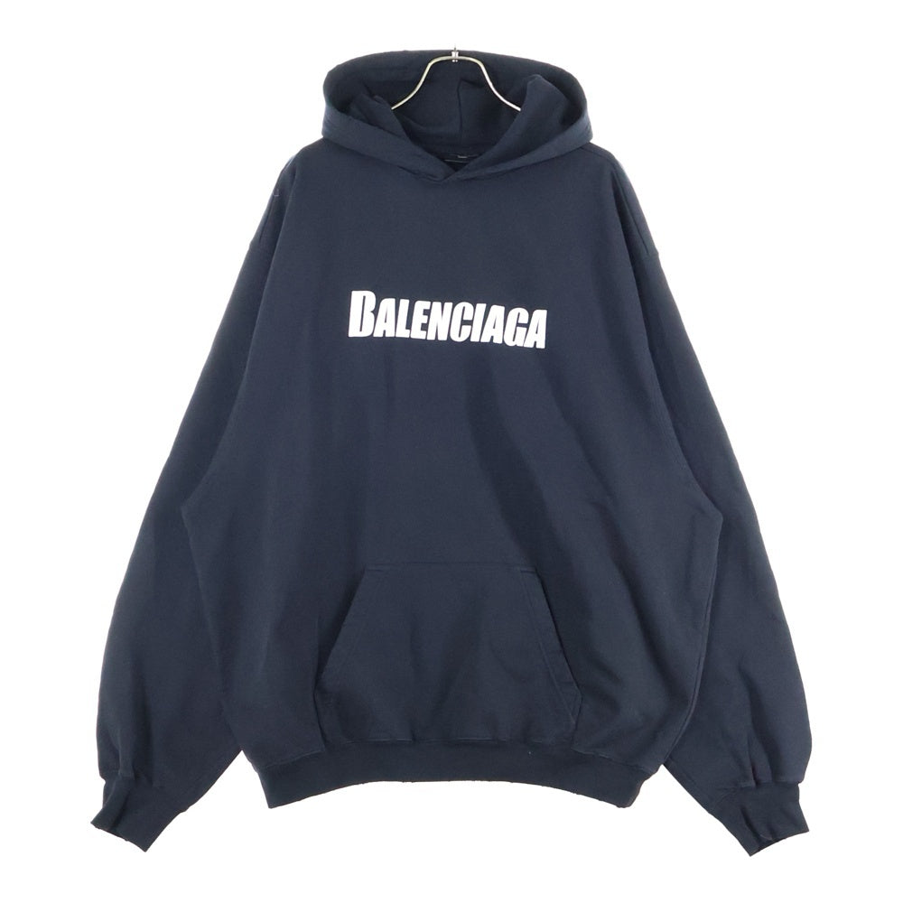 BALENCIAGA(バレンシアガ) Destroyed Logo-Print Hoodie ロゴプリント