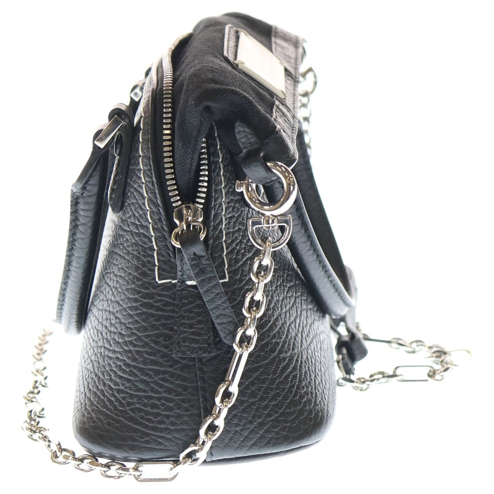 Martin Margiela 11(マルタンマルジェラ) 5AC MICRO マイクロ 2WAY レザー ショルダー ハンドバッグ ブラック S56WG0081