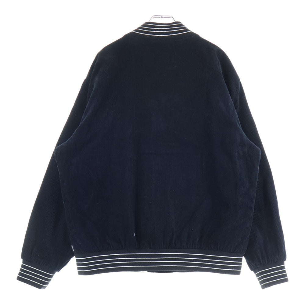 SUPREME(シュプリーム) 18SS Old English Corduroy Varsity Jacket オールド イングリッシュ ロゴ コーデュロイ バーシティジャケット スタジャン ブラック