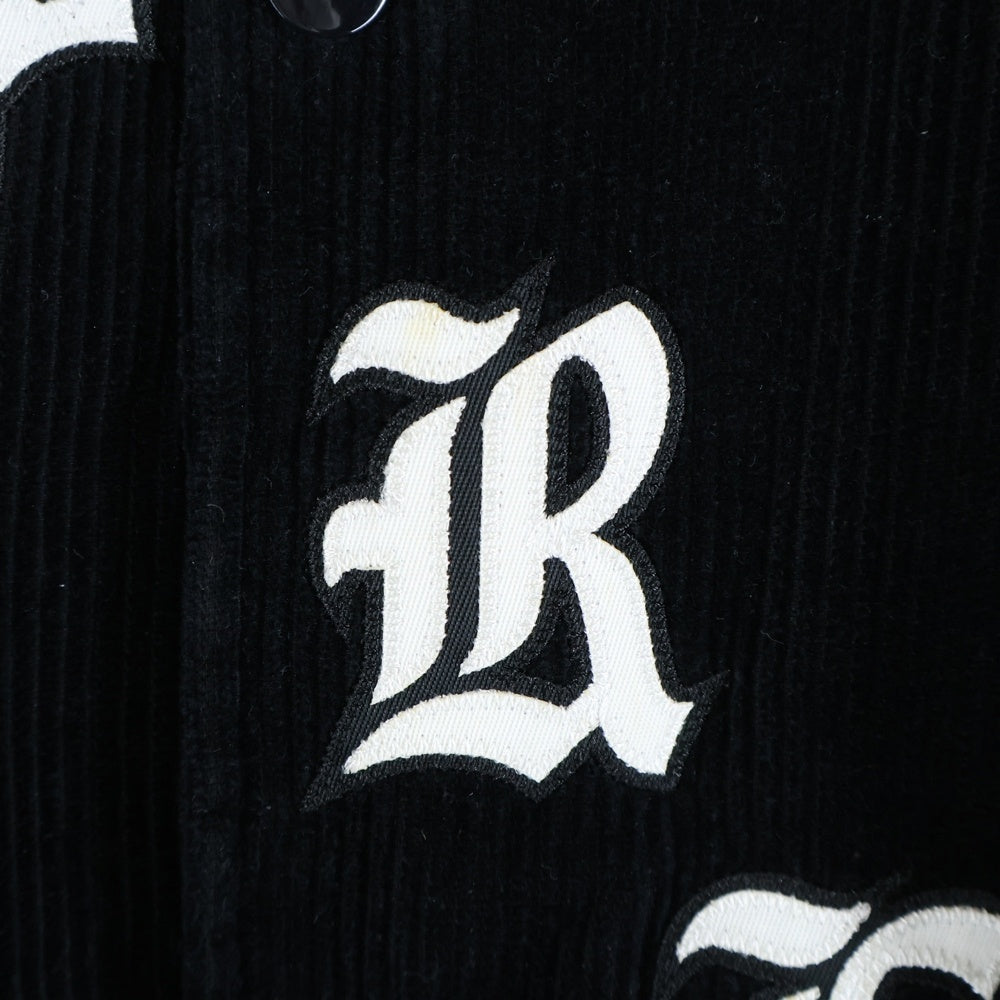SUPREME(シュプリーム) 18SS Old English Corduroy Varsity Jacket オールド イングリッシュ ロゴ コーデュロイ バーシティジャケット スタジャン ブラック