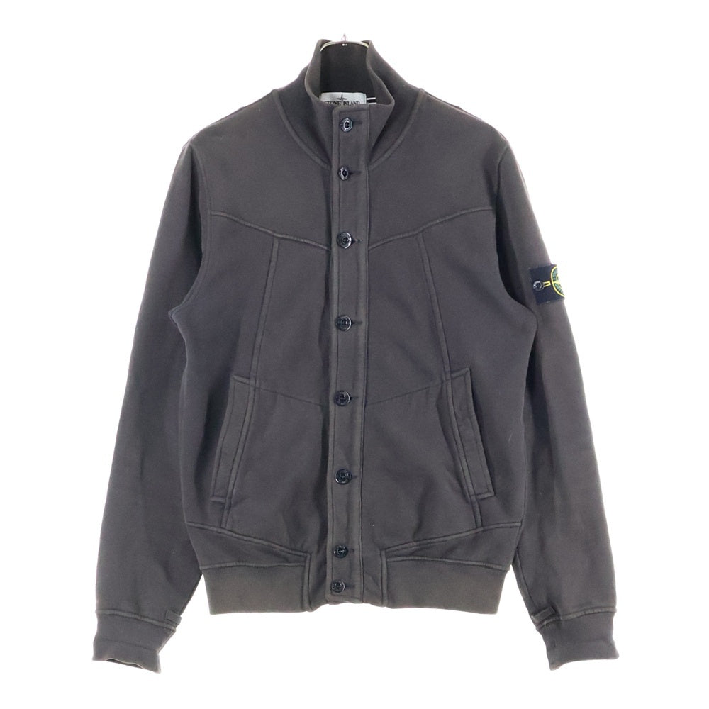 STONE ISLAND(ストーンアイランド) ロゴワッペン ボタンフライ コットン スウェットジャケット ブラウン 571560720