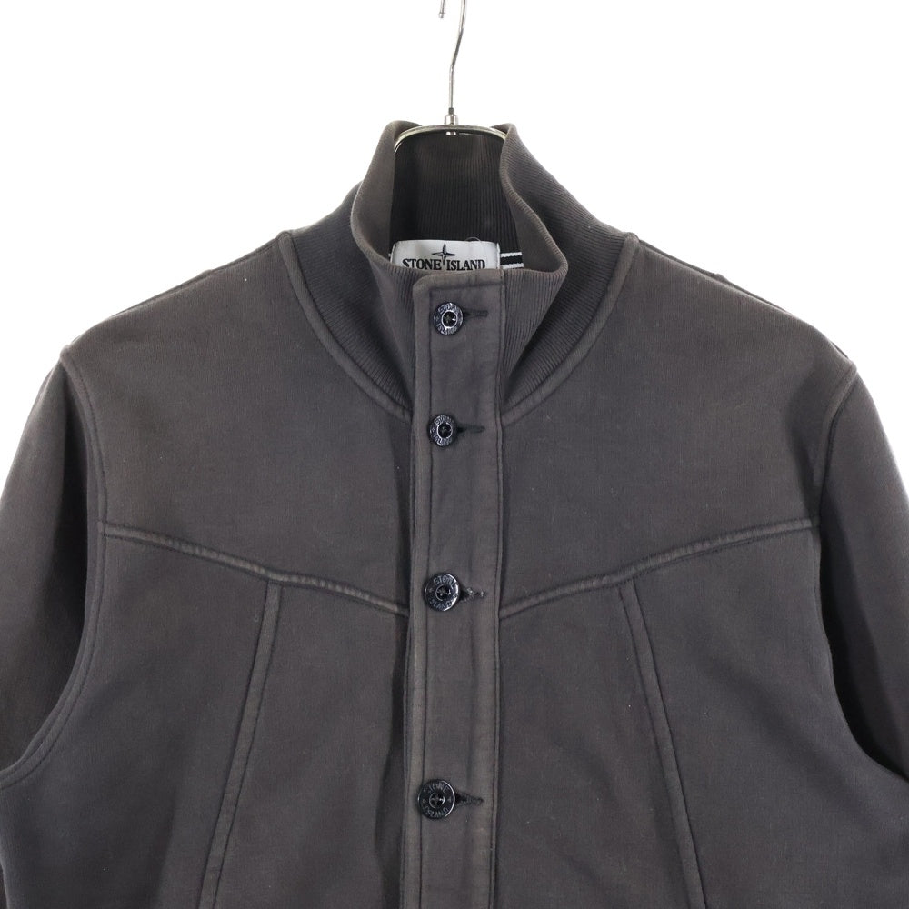 STONE ISLAND(ストーンアイランド) ロゴワッペン ボタンフライ コットン スウェットジャケット ブラウン 571560720
