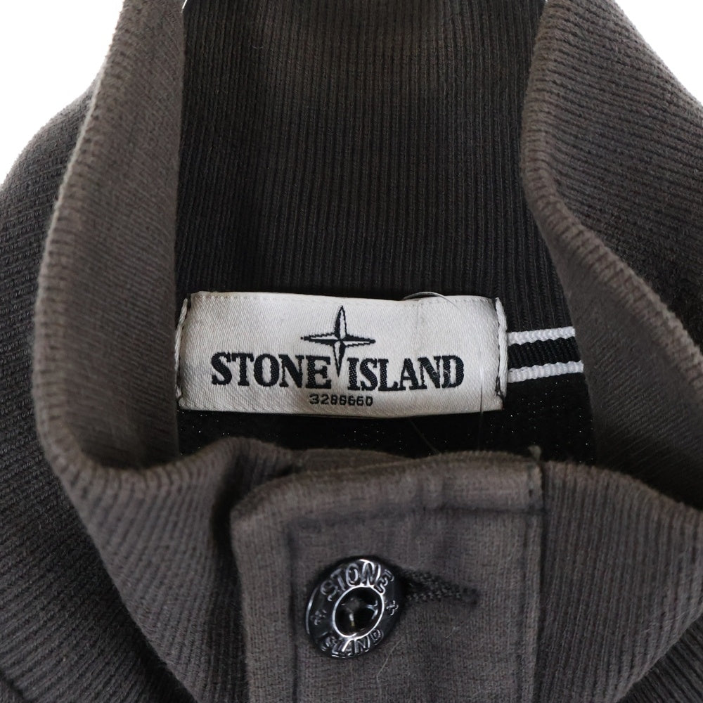 STONE ISLAND(ストーンアイランド) ロゴワッペン ボタンフライ コットン スウェットジャケット ブラウン 571560720