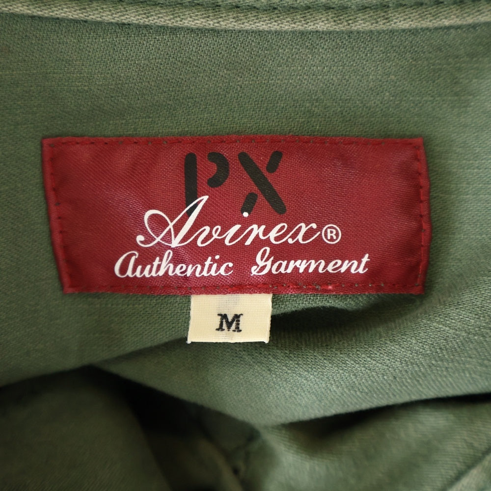 AVIREX(アヴィレックス) コットン ミリタリー 長袖 フィールドシャツ カーキ