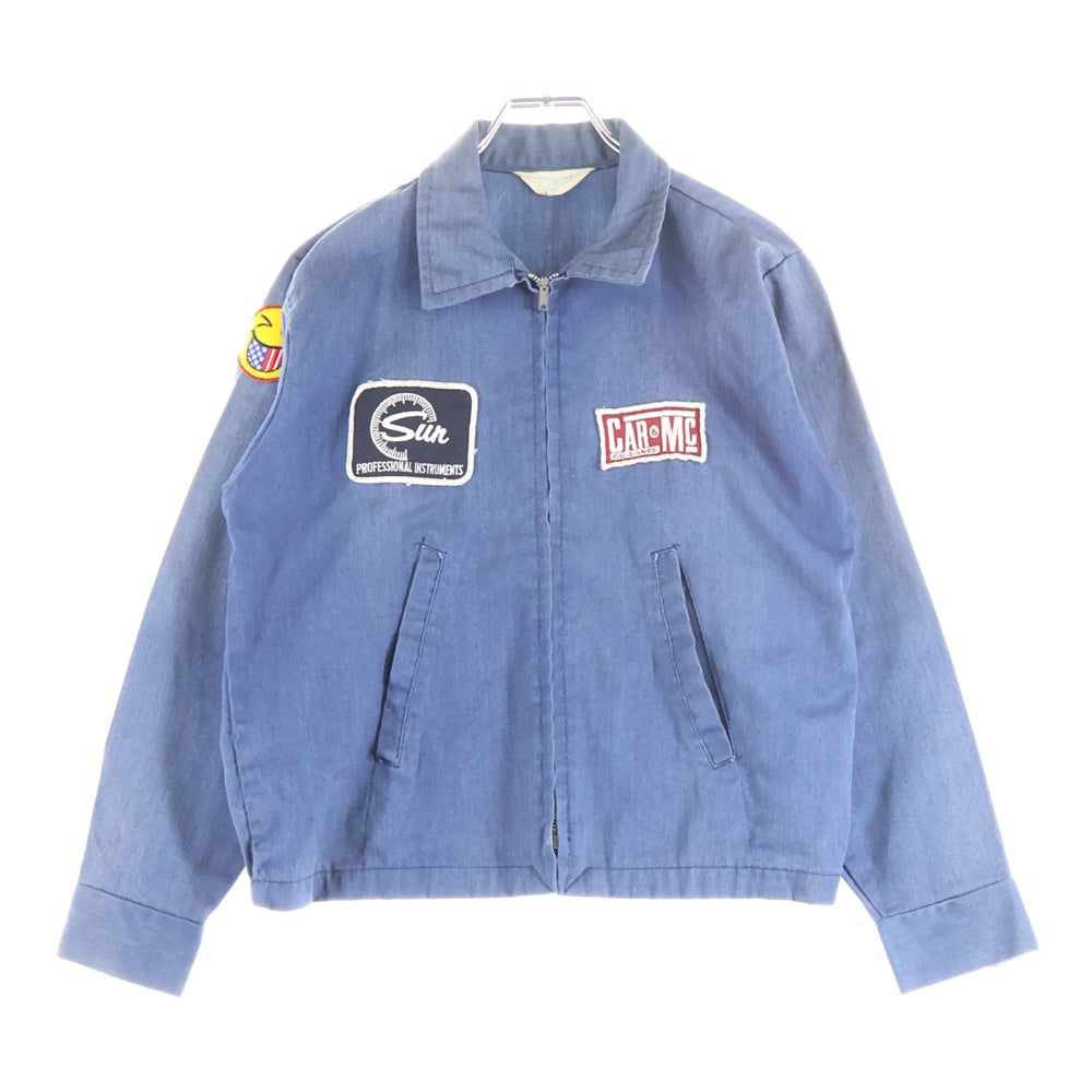 VINTAGE(ヴィンテージ) 60-70S BESTジップ ワッペン ジップアップ スポーツジャケット ネイビー