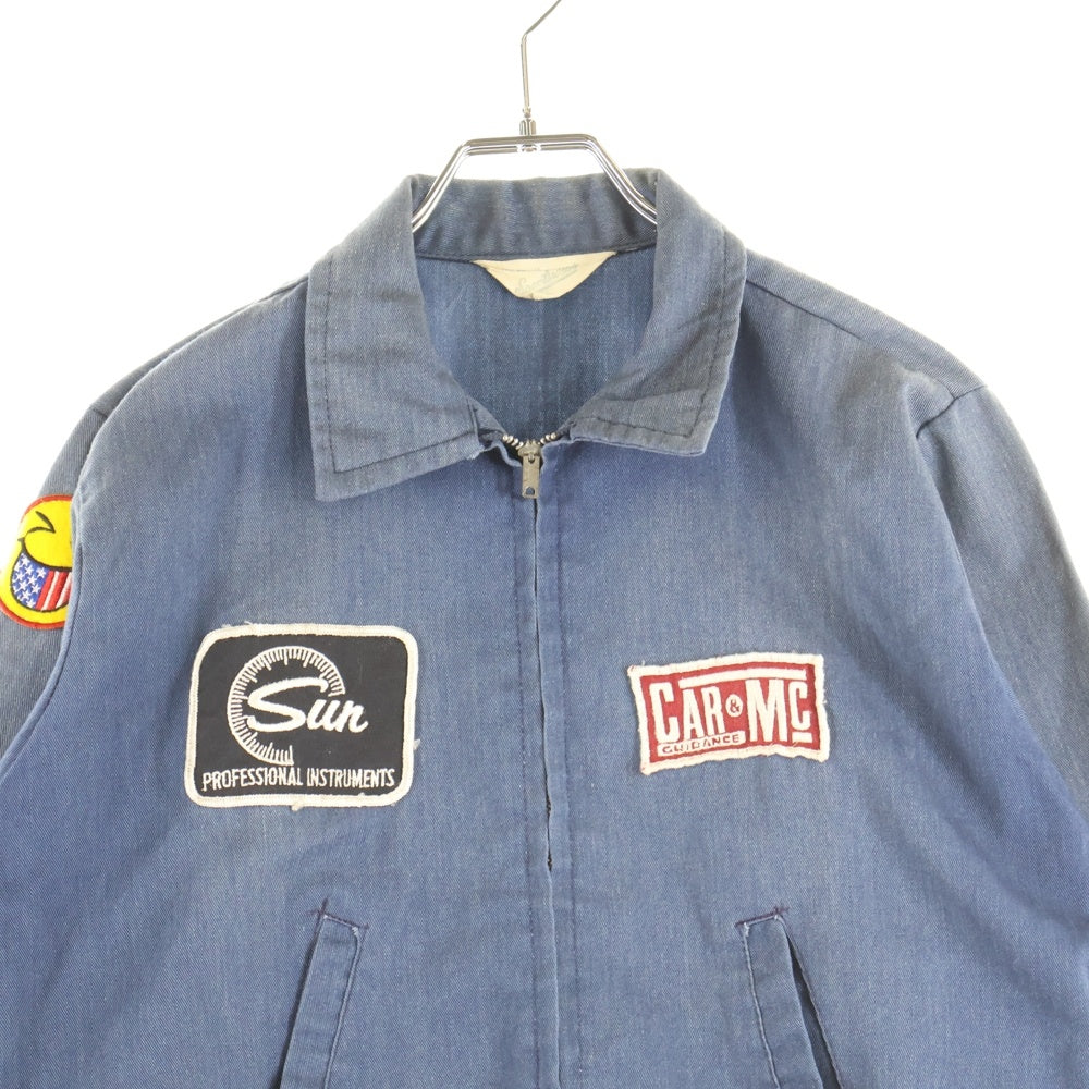 VINTAGE(ヴィンテージ) 60-70S BESTジップ ワッペン ジップアップ スポーツジャケット ネイビー