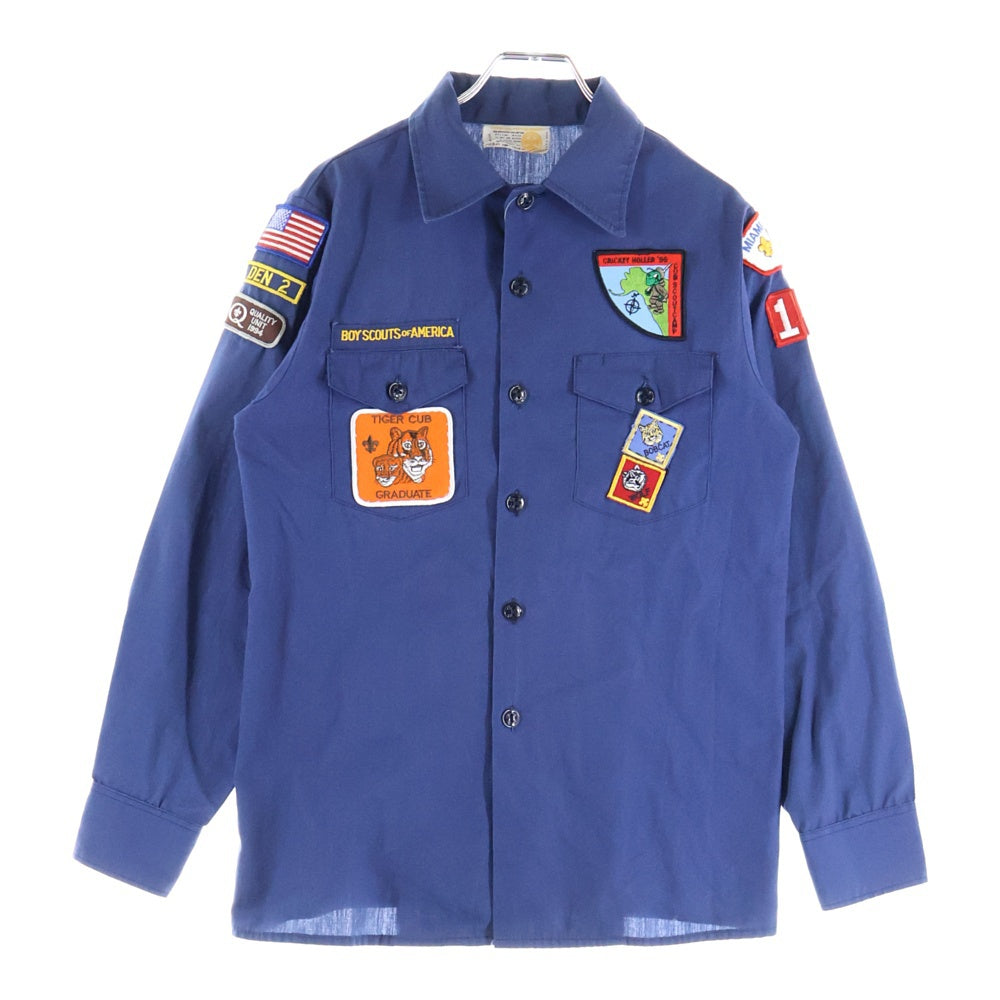 VINTAGE(ヴィンテージ) OFFICIAL YOUTJ SHIRT ボーイスカウト ワッペン 長袖シャツ ネイビー