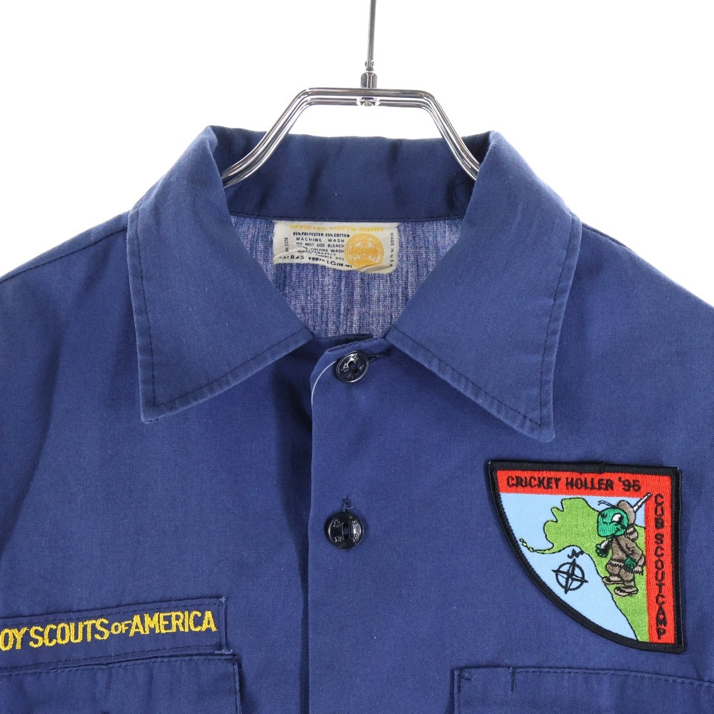 VINTAGE(ヴィンテージ) OFFICIAL YOUTJ SHIRT ボーイスカウト ワッペン 長袖シャツ ネイビー