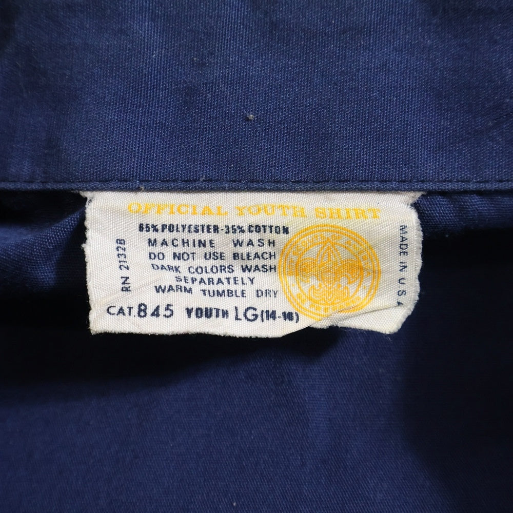 VINTAGE(ヴィンテージ) OFFICIAL YOUTJ SHIRT ボーイスカウト ワッペン 長袖シャツ ネイビー