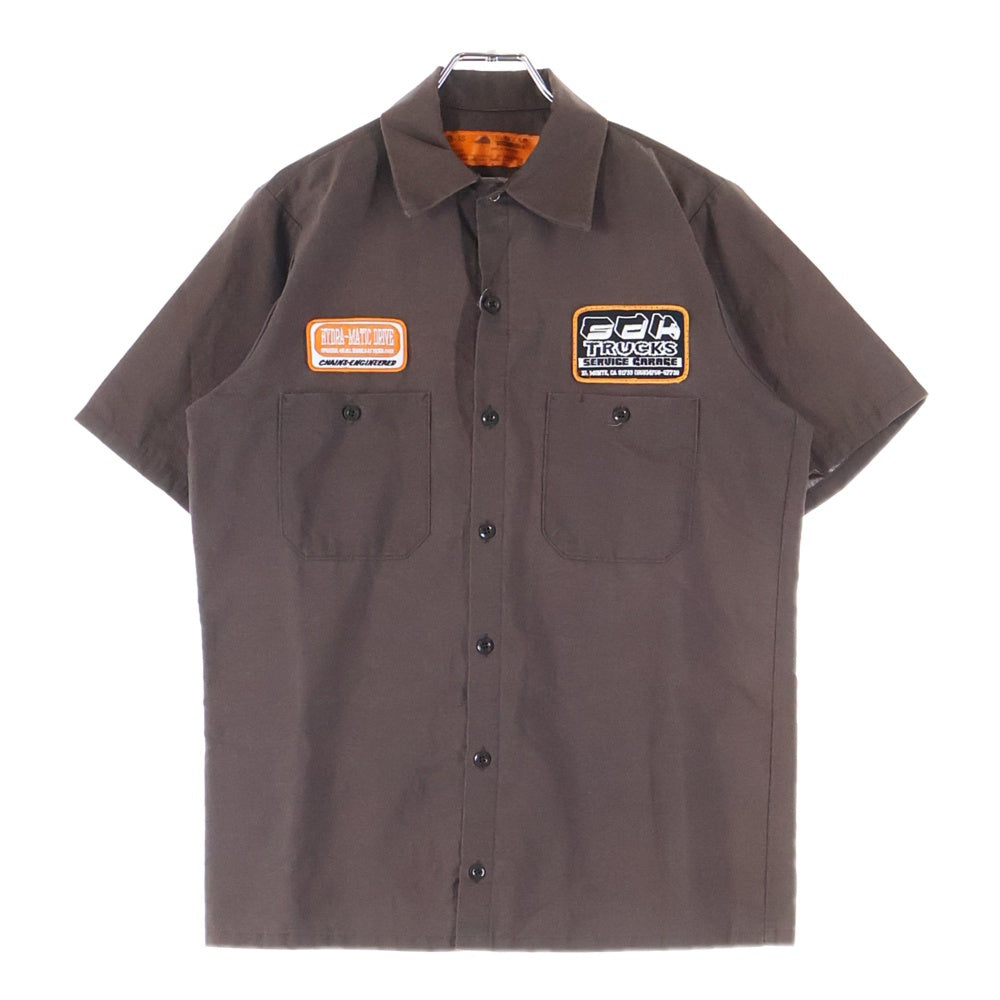 REDKAP(レッドキャップ) フロントワッペン 半袖 ワークシャツ ブラウン