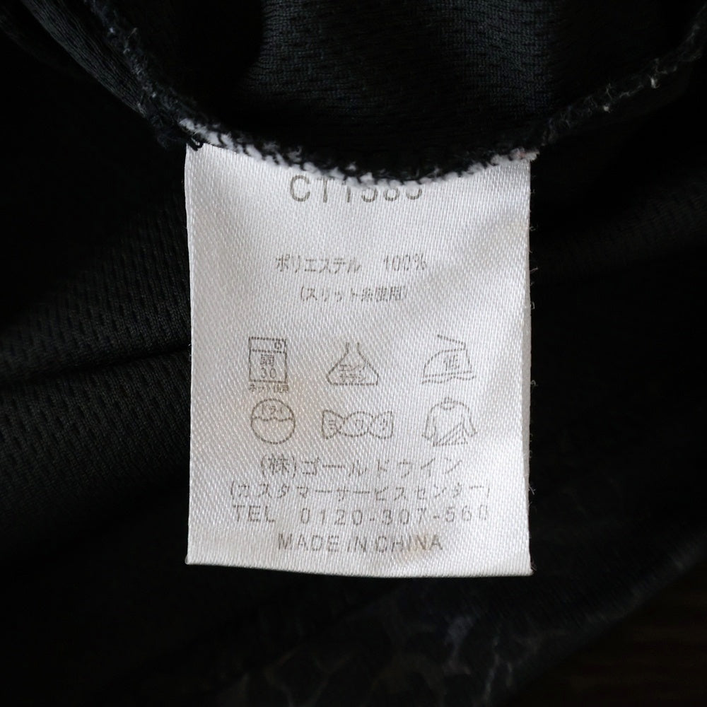 CHAMPION(チャンピオン) 総柄 フロントロゴエンブロイダリー 半袖 ポロシャツ ブラック