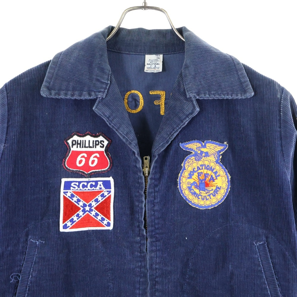 VINTAGE(ヴィンテージ) 70S-80S VINTAGE California FFA Lot100 ショート丈 棒TALON ZIP コーデュロイジャケット ネイビー