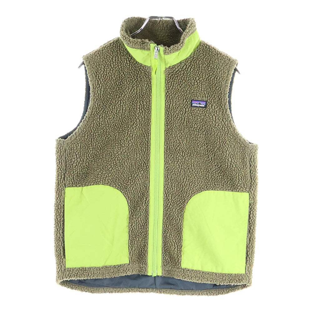 PATAGONIA(パタゴニア) レトロX バイカラー フリースベスト カーキ/グリーン キッズ STY65619