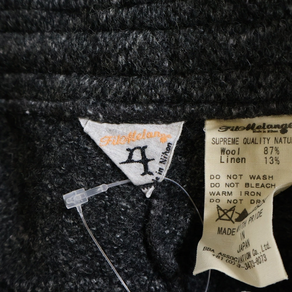 FILMELANGE(フィルメランジェ) COLIN ウールリネン 裾ニット イージーパンツ グレー