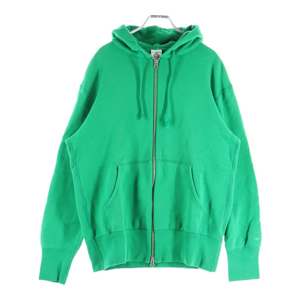 LOOPWHEELER(ループウィラー) 日本製 コットンスウェット ジップアップパーカー グリーン