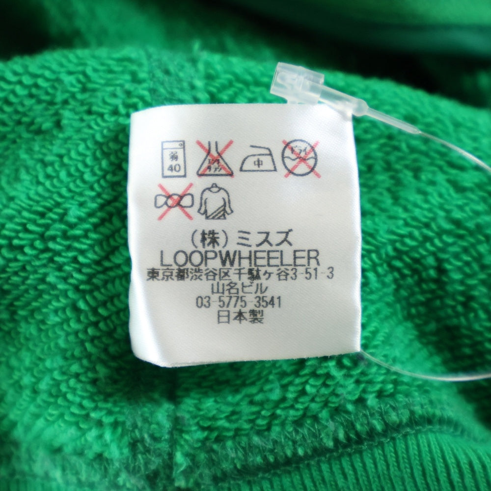 LOOPWHEELER(ループウィラー) 日本製 コットンスウェット ジップアップパーカー グリーン