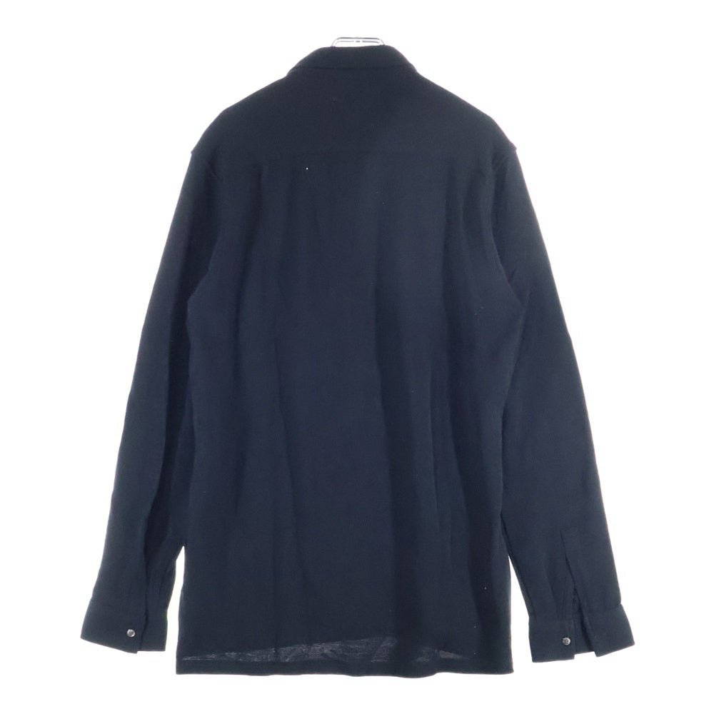 LACOSTE(ラコステ) リアルワニ刺繍 ボタンダウン ポロ長袖シャツ ブラック KH033C