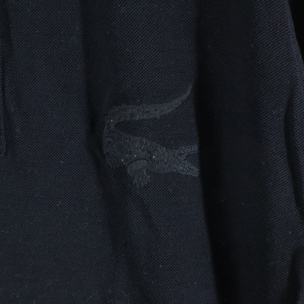 LACOSTE(ラコステ) リアルワニ刺繍 ボタンダウン ポロ長袖シャツ ブラック KH033C