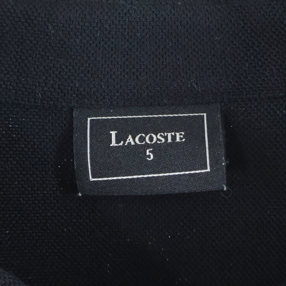 LACOSTE(ラコステ) リアルワニ刺繍 ボタンダウン ポロ長袖シャツ ブラック KH033C