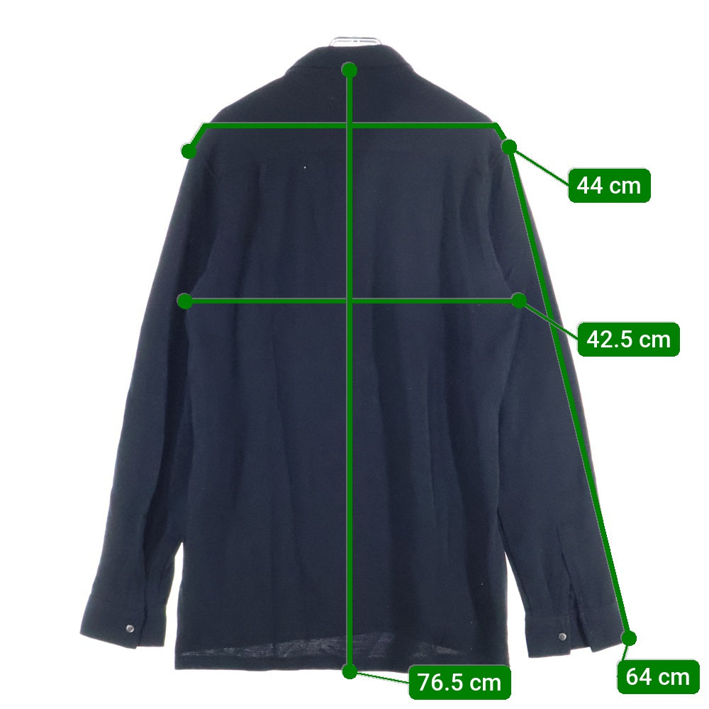 LACOSTE(ラコステ) リアルワニ刺繍 ボタンダウン ポロ長袖シャツ ブラック KH033C