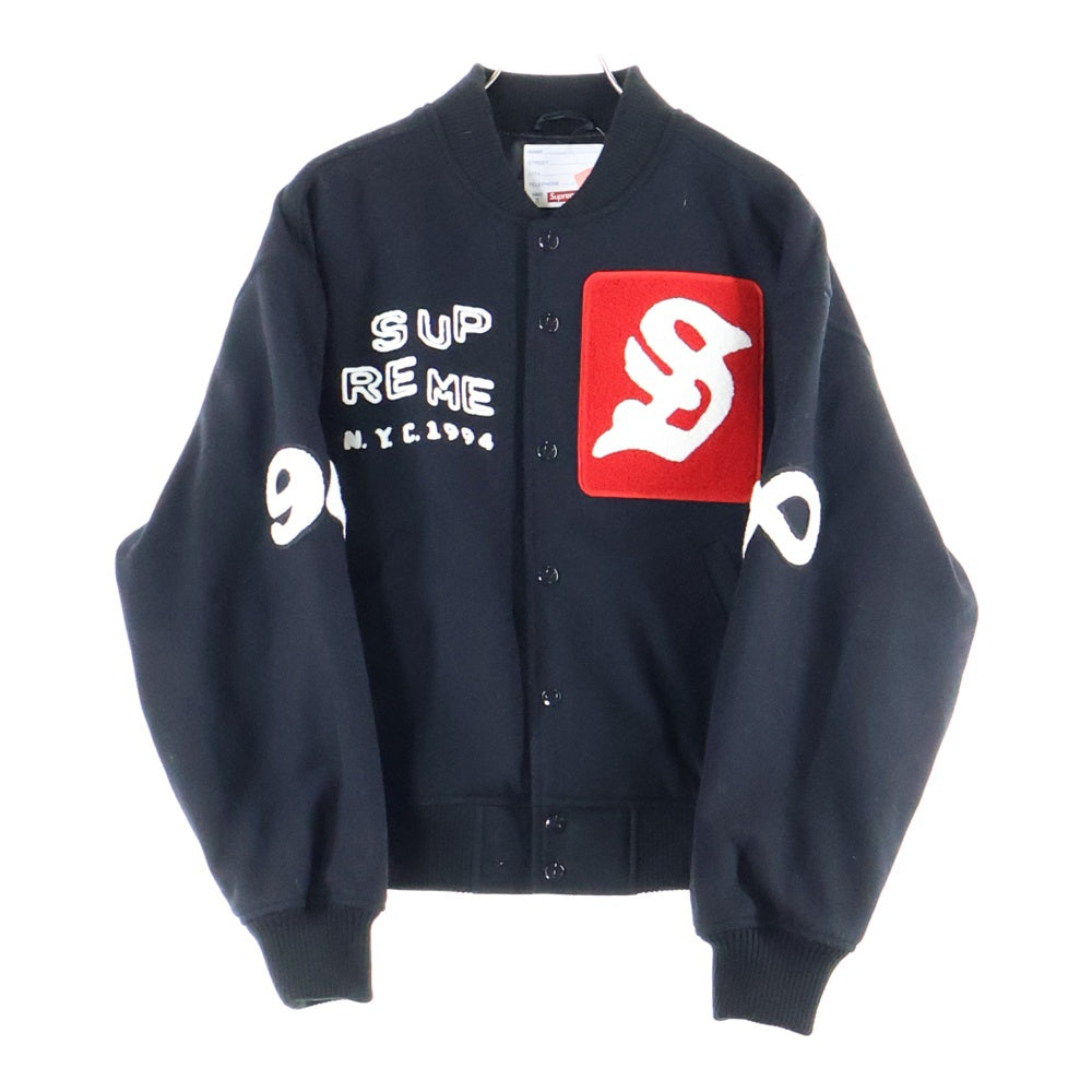 SUPREME(シュプリーム) 23SS Tourist Varsity Jacket ツーリスト パイルパッチ バーシティ ジャケット ブラック