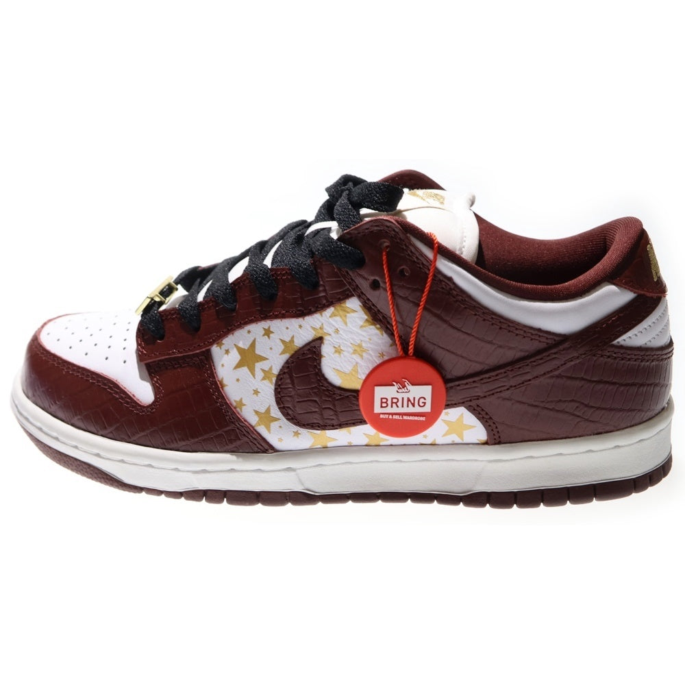 NIKE(ナイキ) ×SUPREME DUNK LOW OG QS シュプリーム ダンク ローカットスニーカー ブラウン/ホワイト US8.5/26.5cm DH3228-103