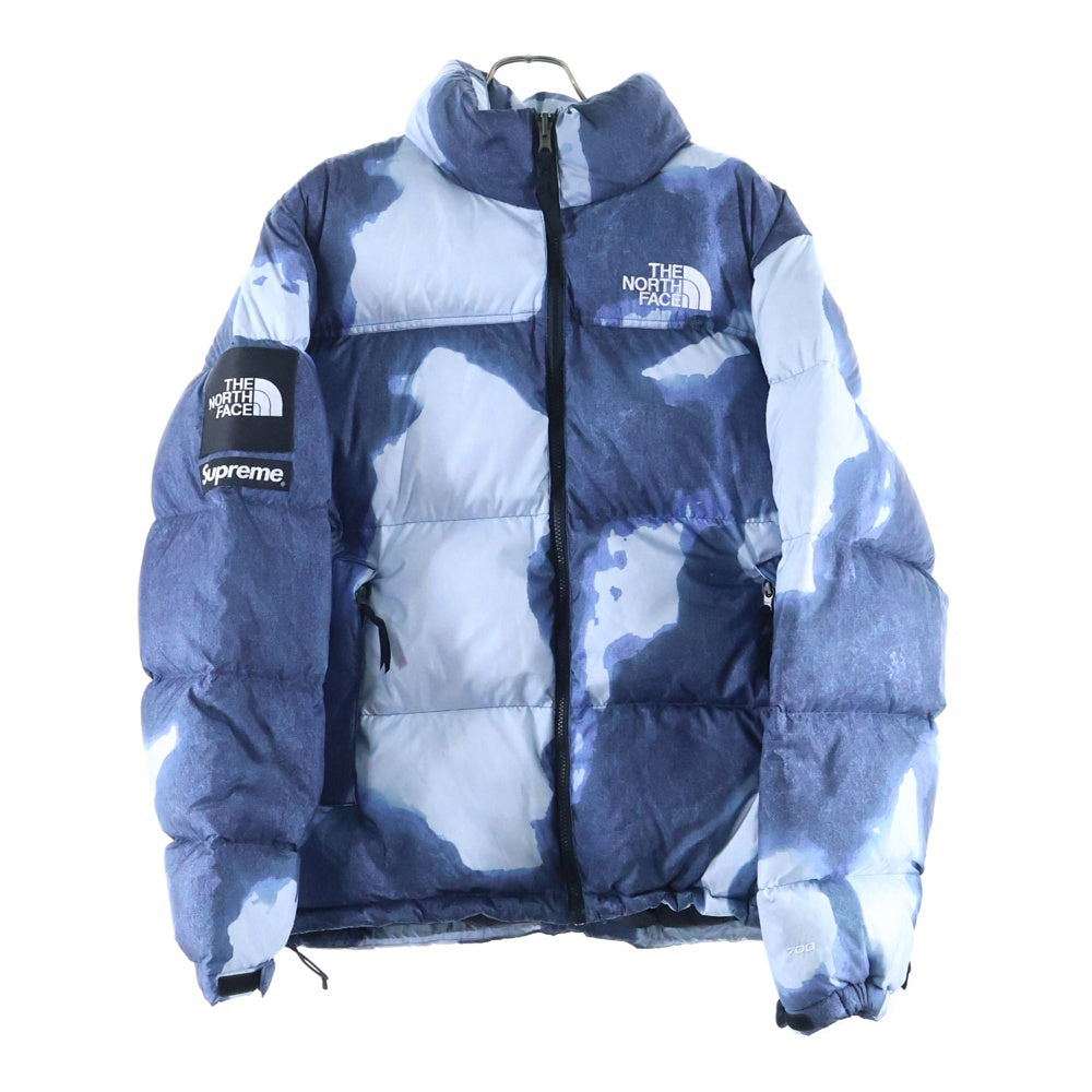 SUPREME(シュプリーム) 21AW Bleached Denim Print Nuptse Jacket ブリーチド デニムプリント ヌプシ ダウンジャケット インディゴ ND521001