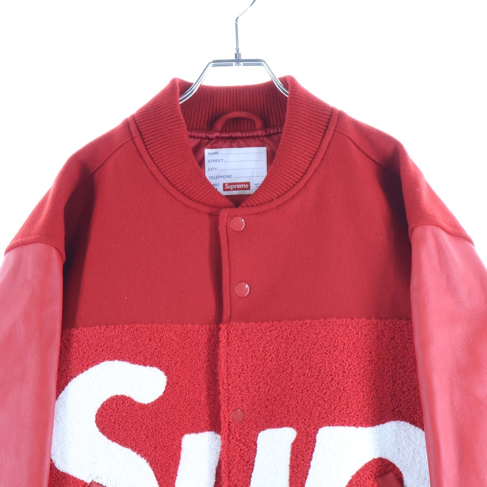 SUPREME(シュプリーム) 24SS supreme Big Logo Chenille Varsity Jacket ビッグロゴ シェニール バーシティ ブルゾン ジャケット レッド